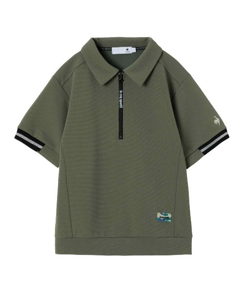 le coq sportif GOLF（ルコックスポルティフゴルフ）の「【le coq sportif GOLF】吸汗/UVカット/ストレッチ半袖カットソー ゴルフウェア（ポロシャツ・レディース・ネイビー/カーキ/レッド/ホワイト・L/M/S/XL）」の3枚目の写真