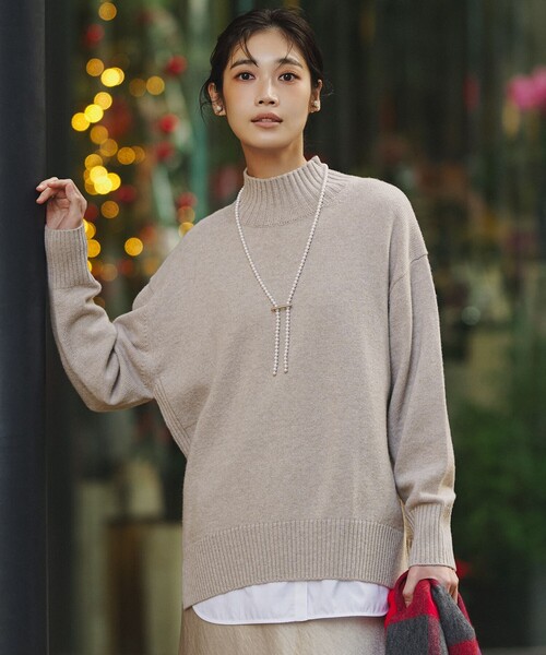 カシミヤブレンド ハイネック ニット（ニット/セーター）｜23区 S