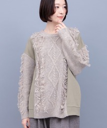 チチカカ | ケーブルフリンジコンビプルオーバー(ニット/セーター)