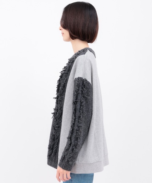 チチカカ（チチカカ）の「ケーブルフリンジコンビプルオーバー（ニット/セーター・レディース・オレンジ/ベージュ/チャコールグレー・FREE）」の10枚目の写真