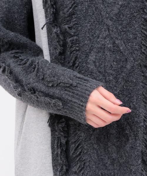 チチカカ（チチカカ）の「ケーブルフリンジコンビプルオーバー（ニット/セーター・レディース・オレンジ/ベージュ/チャコールグレー・FREE）」の13枚目の写真