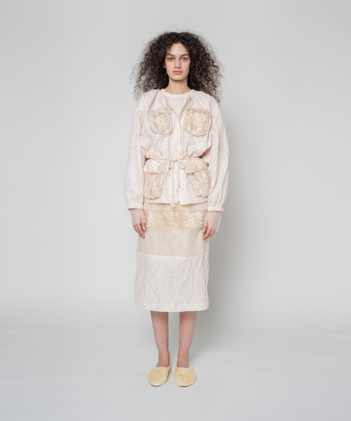 muller of yoshiokubo（ミュラーオブヨシオクボ）の「muller of yoshiokubo ミュラーオブヨシオクボ / GRASS BLOUSON グラスブルゾン / MLF25708（ブルゾン・レディース・アイボリー/ブラック・38）」の3枚目の写真