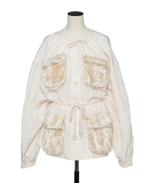 muller of yoshiokubo（ミュラーオブヨシオクボ）の「muller of yoshiokubo ミュラーオブヨシオクボ / GRASS BLOUSON グラスブルゾン / MLF25708（ブルゾン・レディース・アイボリー/ブラック・38）」の7枚目の写真