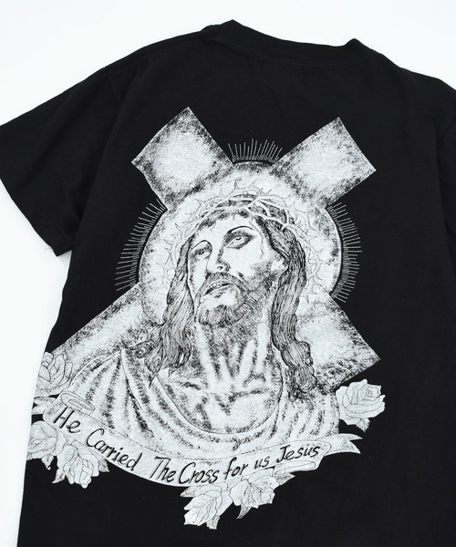 LABORATORY R（ラボラトリーアール）の「【USED】90’s デッドストック TOUR CHAMP “Christ” アート Tシャツ（Tシャツ/カットソー・メンズ・ブラック・MEDIUM）」の2枚目の写真