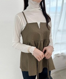 タートルネックシアートップス