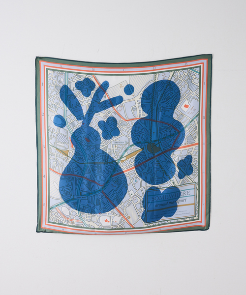 manipuri（マニプリ）の「【manipuri/マニプリ】コラージュサムウエア88　シルクスカーフ（ストール/ショール・レディース・ライム/イエロー/ブルー・フリー）」の10枚目の写真