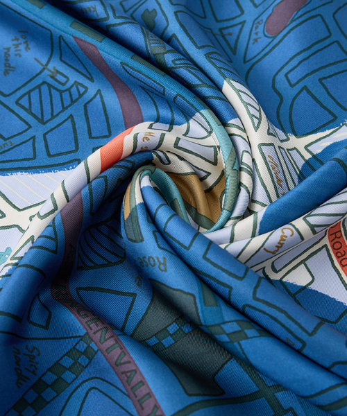 manipuri（マニプリ）の「【manipuri/マニプリ】コラージュサムウエア88　シルクスカーフ（ストール/ショール・レディース・ライム/イエロー/ブルー・フリー）」の11枚目の写真