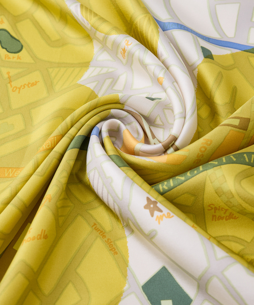 manipuri（マニプリ）の「【manipuri/マニプリ】コラージュサムウエア88　シルクスカーフ（ストール/ショール・レディース・ライム/イエロー/ブルー・フリー）」の12枚目の写真