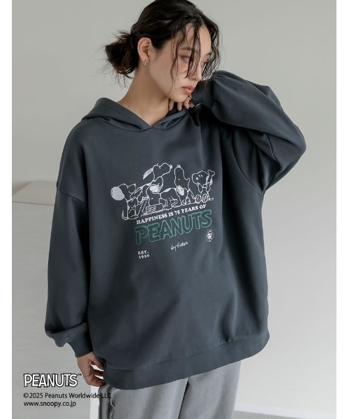 PEANUTS（ピーナッツ）の「[PEANUTS][別注]オーバーサイズフーディー（スウェット・レディース・ホワイト/チャコールグレー/グレー・MEDIUM/LARGE）」の8枚目の写真