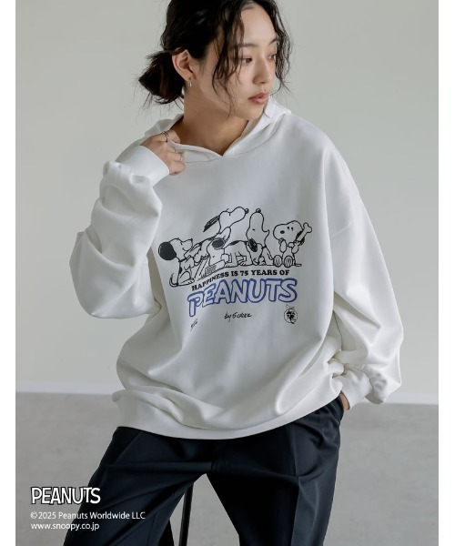 PEANUTS（ピーナッツ）の「[PEANUTS][別注]オーバーサイズフーディー（スウェット・レディース・ホワイト/チャコールグレー/グレー・MEDIUM/LARGE）」の11枚目の写真