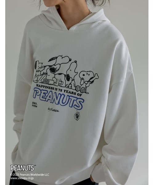 PEANUTS（ピーナッツ）の「[PEANUTS][別注]オーバーサイズフーディー（スウェット・レディース・ホワイト/チャコールグレー/グレー・MEDIUM/LARGE）」の15枚目の写真