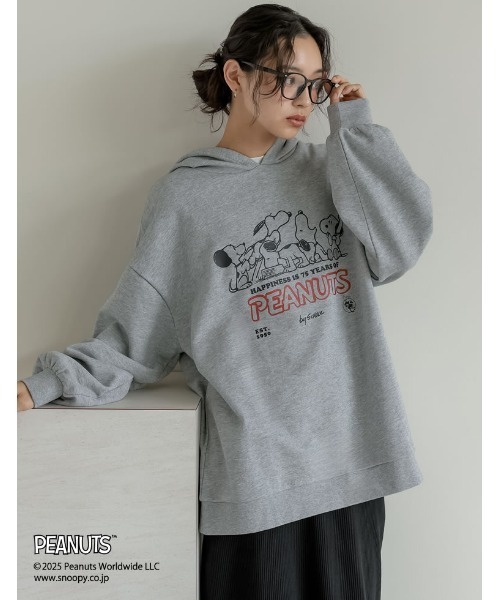 PEANUTS（ピーナッツ）の「[PEANUTS][別注]オーバーサイズフーディー（スウェット・レディース・ホワイト/チャコールグレー/グレー・MEDIUM/LARGE）」の17枚目の写真