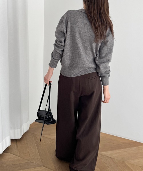 CANAL JEAN(キャナルジーン)の「El mar アーガイル襟付きニットカーディガン(カーディガン/ボレロ・レディース・ブラウン/グレー・ONE SIZE)」の11枚目の写真