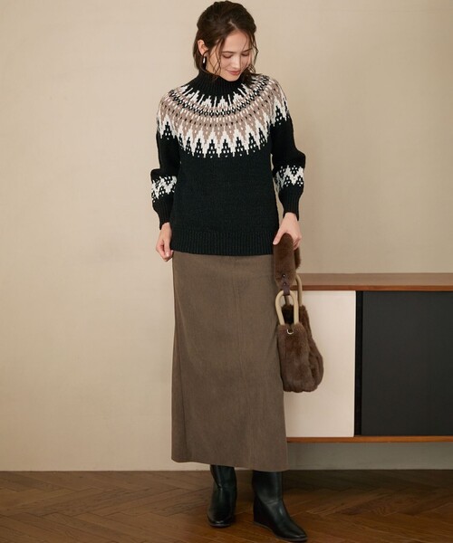 SLOW/一部店舗限定】ジャカード ハイネック ニット（ニット/セーター