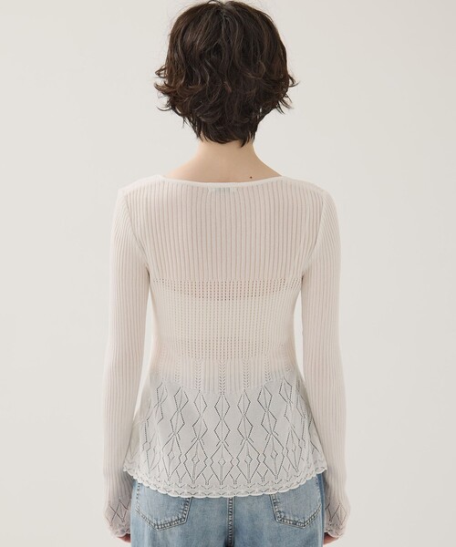 EMILYODA/エミリーオダ】Lace Knit Cardigan/レースニットカーディガン