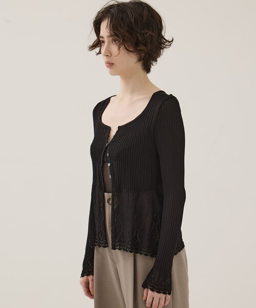 EMILYODA/エミリーオダ】Lace Knit Cardigan/レースニットカーディガン