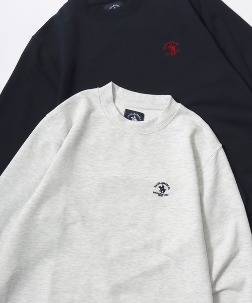 Santa Barbara Polo & Racquet Club(サンタ・バーバラ・ポロ & ラケット・クラブ)の「Santa Barbara Polo & Racquet Club/サンタバーバラポロ & ラケットクラブ 裏毛 ロゴ ワンポイント刺繍 スウェット トレーナー/長袖 トップス プルオーバー/レディース メンズ(スウェット・レディース・グリーン/チャコール/オートミール/ネイビー・M/L/LL)」の1枚目の写真