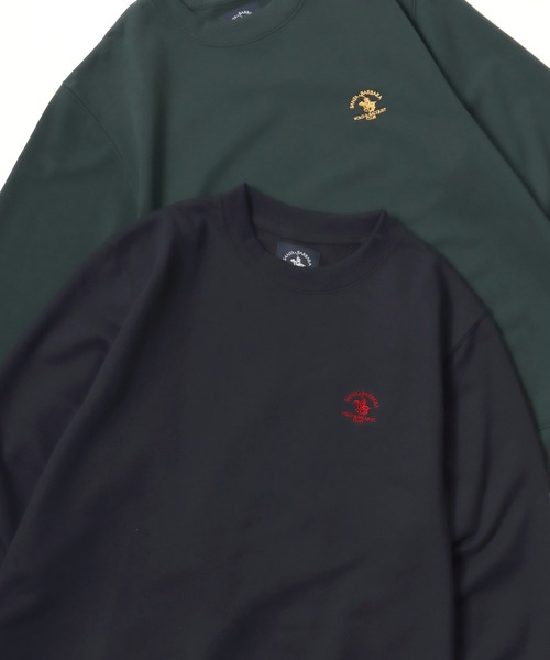 Santa Barbara Polo & Racquet Club(サンタ・バーバラ・ポロ & ラケット・クラブ)の「Santa Barbara Polo & Racquet Club/サンタバーバラポロ & ラケットクラブ 裏毛 ロゴ ワンポイント刺繍 スウェット トレーナー/長袖 トップス プルオーバー/レディース メンズ(スウェット・レディース・グリーン/チャコール/オートミール/ネイビー・M/L/LL)」の4枚目の写真