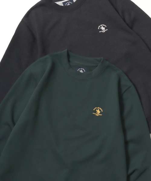 Santa Barbara Polo & Racquet Club(サンタ・バーバラ・ポロ & ラケット・クラブ)の「Santa Barbara Polo & Racquet Club/サンタバーバラポロ & ラケットクラブ 裏毛 ロゴ ワンポイント刺繍 スウェット トレーナー/長袖 トップス プルオーバー/レディース メンズ(スウェット・レディース・グリーン/チャコール/オートミール/ネイビー・M/L/LL)」の2枚目の写真