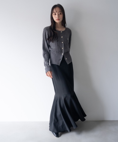 SOELA（ソエラ）の「ハイウエストマーメイドスカート（スカート・レディース・ブラウン/アイボリー/ブラック/グレー系3/アイボリー系・S/M）」の11枚目の写真