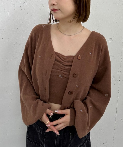 archives(アルシーヴ)の「フラワー刺繍ニットCDアンサンブル(アンサンブル・レディース・チャコールグレー/グレー/モカ/アイボリー・MEDIUM)」の1枚目の写真