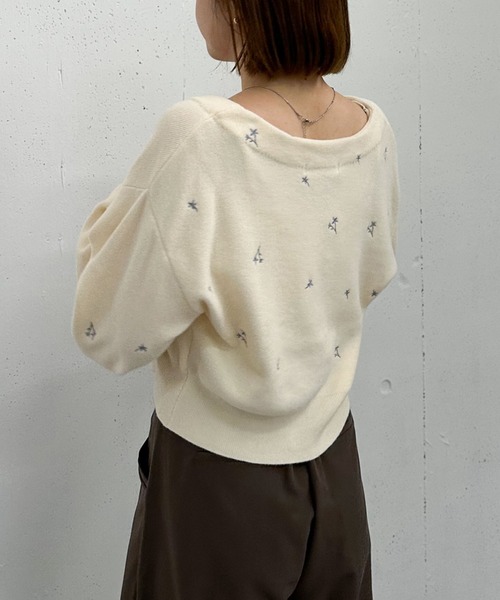 セール】フラワー刺繍ニットCDアンサンブル（アンサンブル