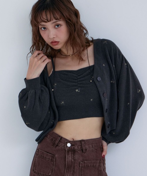 archives(アルシーヴ)の「フラワー刺繍ニットCDアンサンブル(アンサンブル・レディース・チャコールグレー/グレー/モカ/アイボリー・MEDIUM)」の5枚目の写真