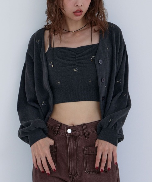 archives(アルシーヴ)の「フラワー刺繍ニットCDアンサンブル(アンサンブル・レディース・チャコールグレー/グレー/モカ/アイボリー・MEDIUM)」の8枚目の写真