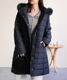 ダウンジャケット/コート（ブルー・ネイビー/青色系・リアルファー