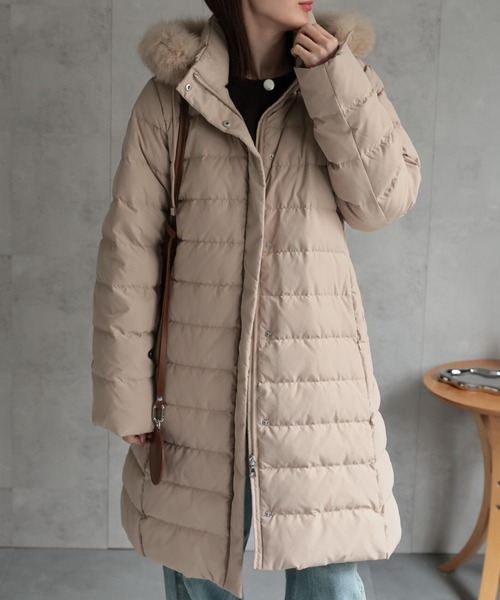 sakishimatokyo（サキシマトーキョー）の「＜sakishimatokyo premium＞【プレミアムダウン使用】Aライン フォックスファーダウンコート（ダウンジャケット/コート・レディース・ブラウン/ベージュ/ネイビー/ブラック/カーキ・MEDIUM/LARGE）」の12枚目の写真