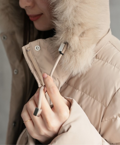 sakishimatokyo（サキシマトーキョー）の「＜sakishimatokyo premium＞【プレミアムダウン使用】Aライン フォックスファーダウンコート（ダウンジャケット/コート・レディース・ブラウン/ベージュ/ネイビー/ブラック/カーキ・MEDIUM/LARGE）」の7枚目の写真