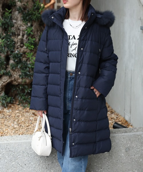 sakishimatokyo（サキシマトーキョー）の「＜sakishimatokyo premium＞【プレミアムダウン使用】Aライン フォックスファーダウンコート（ダウンジャケット/コート・レディース・ブラウン/ベージュ/ネイビー/ブラック/カーキ・MEDIUM/LARGE）」の9枚目の写真