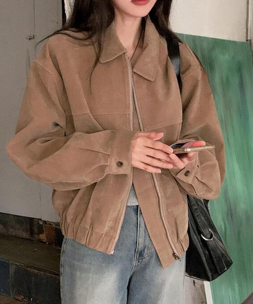 FREE STYLISTS(フリー スタイリスト)の「YUGA_YGMC Faux suede jacket blouson(ブルゾン・レディース・キャメル/ダークブラウン・FREE)」の8枚目の写真