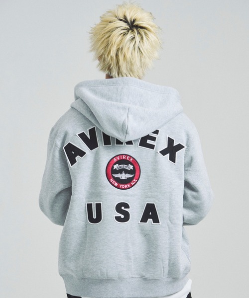 AVIREX（アヴィレックス）の「AVIREX -VARSITY LOGO SWEAT PARKA（パーカー・メンズ・ナチュラル/ブラック・XL/L/M）」の5枚目の写真