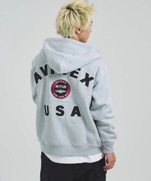 AVIREX（アヴィレックス）の「AVIREX -VARSITY LOGO SWEAT PARKA（パーカー・メンズ・ナチュラル/ブラック・XL/L/M）」の3枚目の写真
