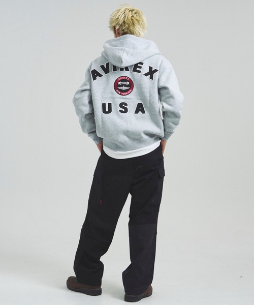 AVIREX（アヴィレックス）の「AVIREX -VARSITY LOGO SWEAT PARKA（パーカー・メンズ・ナチュラル/ブラック・XL/L/M）」の12枚目の写真