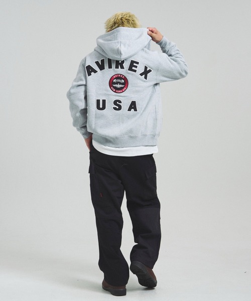 AVIREX（アヴィレックス）の「AVIREX -VARSITY LOGO SWEAT PARKA（パーカー・メンズ・ナチュラル/ブラック・XL/L/M）」の13枚目の写真