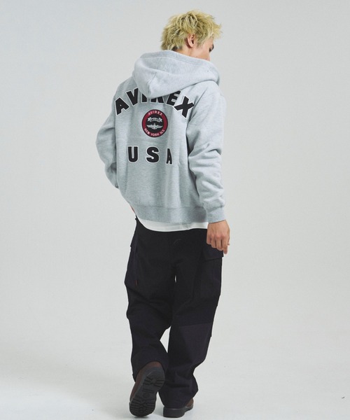 AVIREX（アヴィレックス）の「AVIREX -VARSITY LOGO SWEAT PARKA（パーカー・メンズ・ナチュラル/ブラック・XL/L/M）」の14枚目の写真