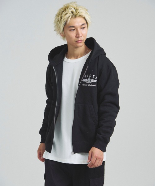 AVIREX（アヴィレックス）の「AVIREX -VARSITY LOGO SWEAT PARKA（パーカー・メンズ・ナチュラル/ブラック・XL/L/M）」の17枚目の写真