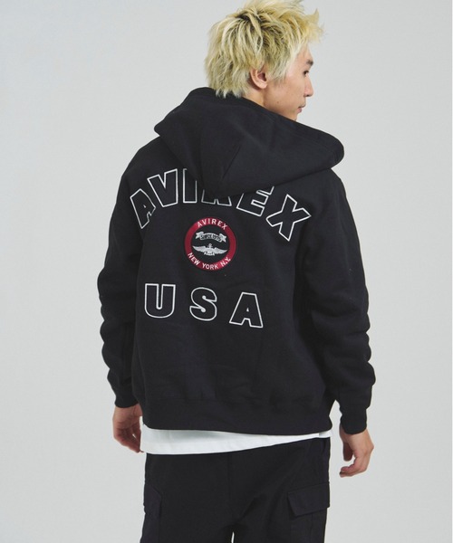 AVIREX（アヴィレックス）の「AVIREX -VARSITY LOGO SWEAT PARKA（パーカー・メンズ・ナチュラル/ブラック・XL/L/M）」の22枚目の写真