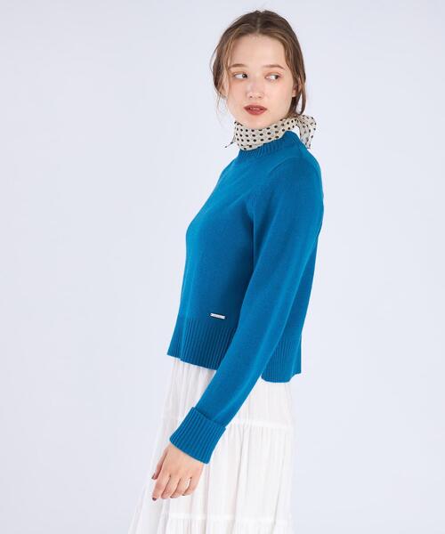 To b. by agnes b.（トゥービーバイアニエスベー）の「ウール リブ カフス ニット プルオーバー（ニット/セーター・レディース・ブルー・FREE）」の3枚目の写真