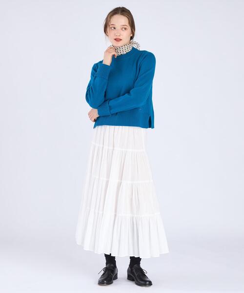 To b. by agnes b.（トゥービーバイアニエスベー）の「ウール リブ カフス ニット プルオーバー（ニット/セーター・レディース・ブルー・FREE）」の5枚目の写真