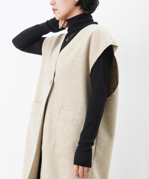 LUCA/LADY LUCK LUCA(ルカ/レディラックルカ)の「LC/LLL ウールシルクタートル(Tシャツ/カットソー・レディース・グリーン/ブラック/オフホワイト・FREE)」の3枚目の写真