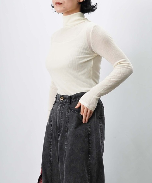 LUCA/LADY LUCK LUCA(ルカ/レディラックルカ)の「LC/LLL ウールシルクタートル(Tシャツ/カットソー・レディース・グリーン/ブラック/オフホワイト・FREE)」の13枚目の写真