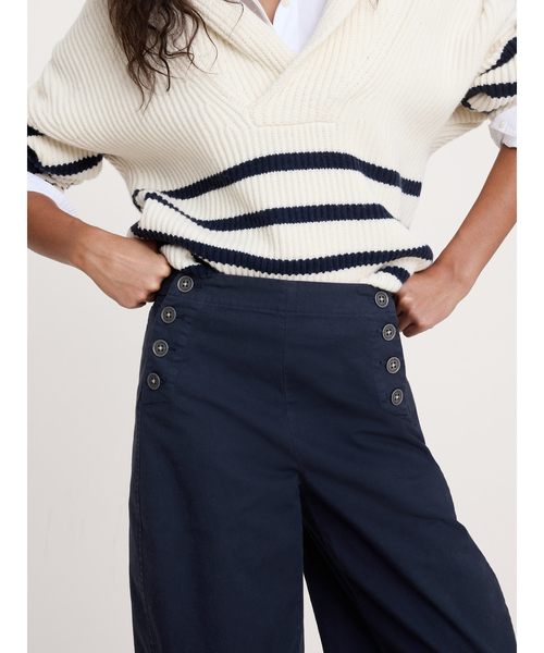 Banana Republic（バナナリパブリック）の「ハイライズ ストレッチキャンバス セーラーパンツ（その他パンツ・レディース・ネイビー/アイボリー・2/8/0/6/4）」の8枚目の写真