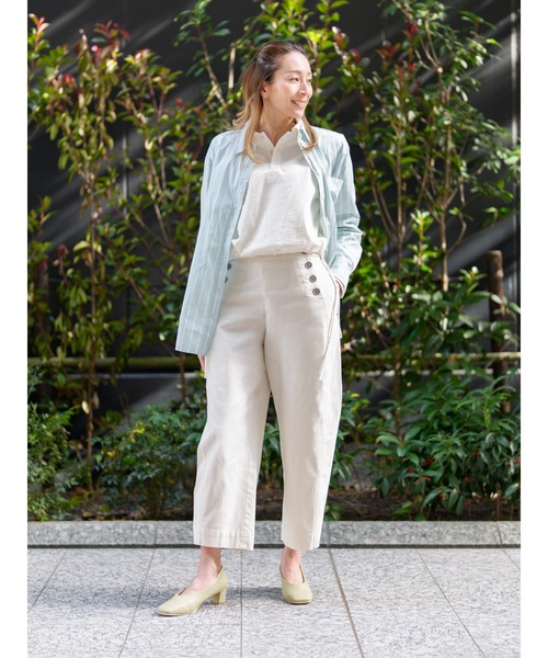 Banana Republic（バナナリパブリック）の「ハイライズ ストレッチキャンバス セーラーパンツ（その他パンツ・レディース・ネイビー/アイボリー・2/8/0/6/4）」の5枚目の写真