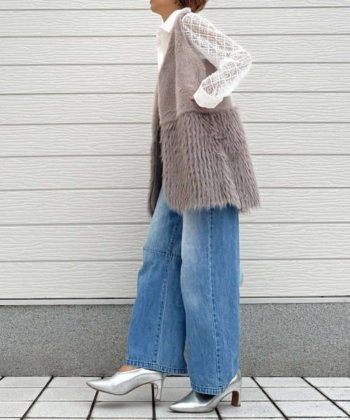 Q(キュー)の「レース柄シャツ(シャツ/ブラウス・レディース・ブラック/アイボリー・MEDIUM)」の22枚目の写真