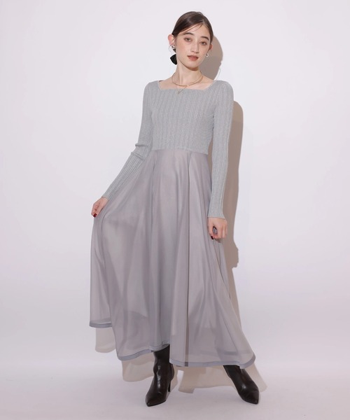 長袖エアリードッキングワンピース（ワンピース）｜Rirandture