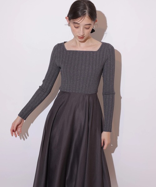 Rirandture♡長袖エアリードッキングワンピース♡チャコールグレーMサイズ 長袖エアリードッキングワンピース（ワンピース）｜Rirandture（リ