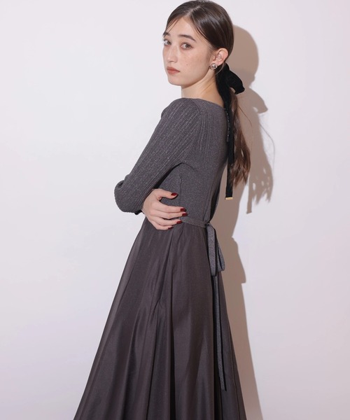 Rirandture♡長袖エアリードッキングワンピース♡チャコールグレーMサイズ Rirandture♡長袖エアリードッキングワンピース♡チャコールグレーMサイズ